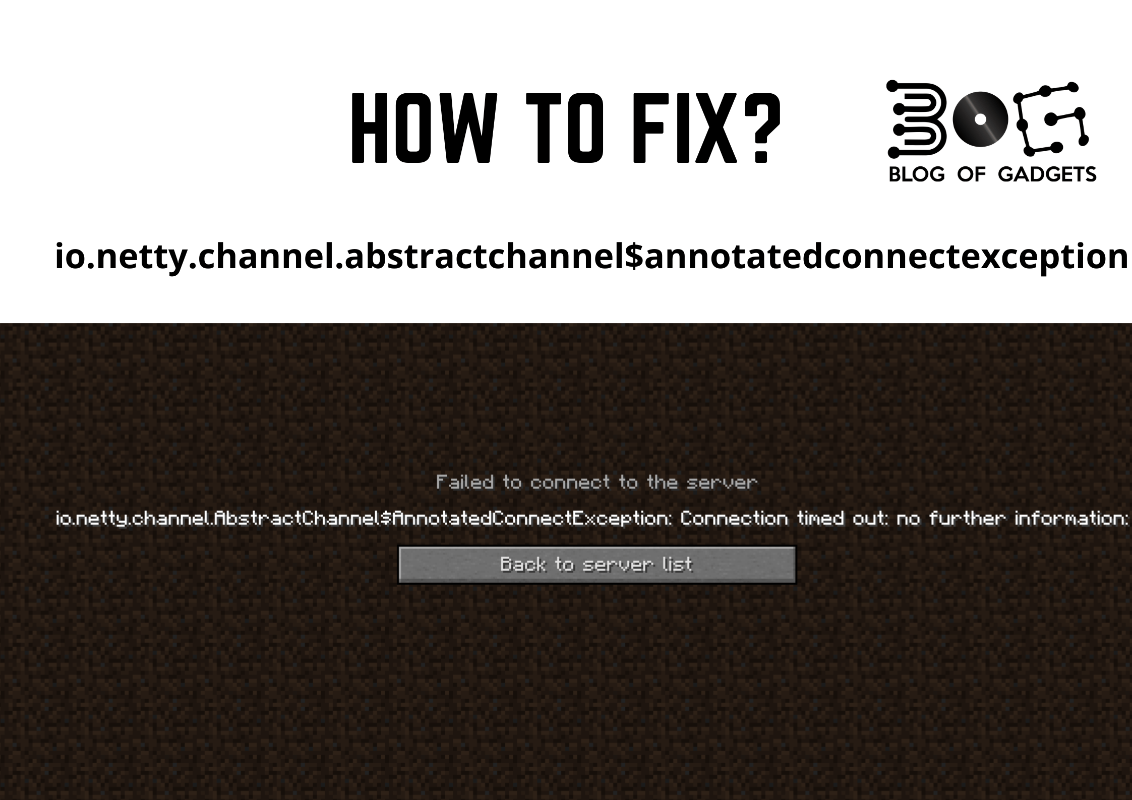 Io Netty Channel Abstractchannel Connection Timedout Minecraft